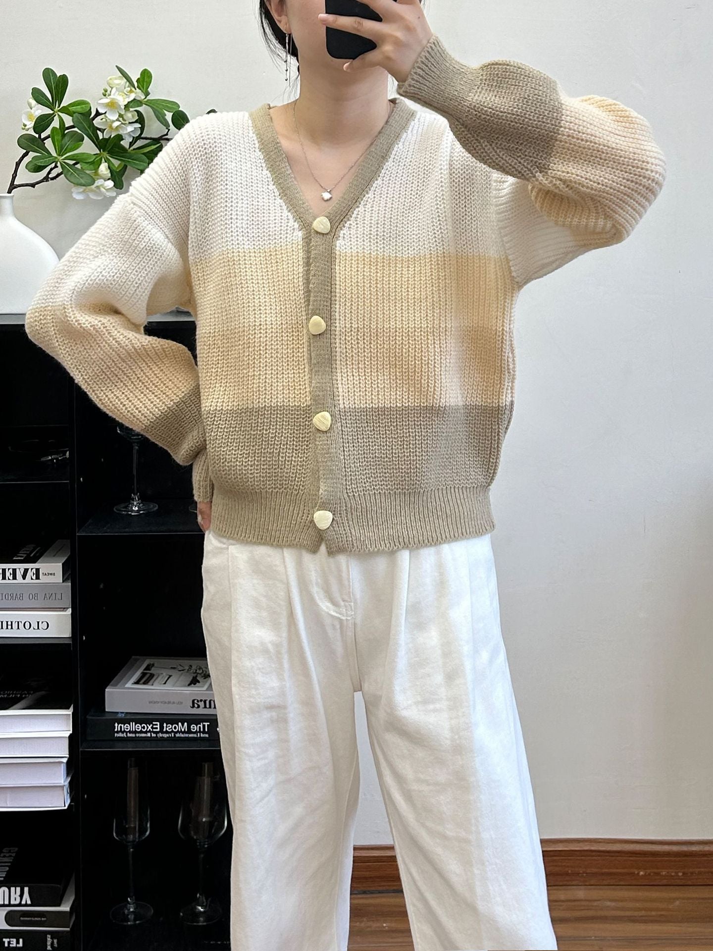 Women Loose Fit Versatile Thin Sweater Jacket