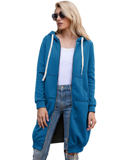 Winter new plush loose mid length jacket for women