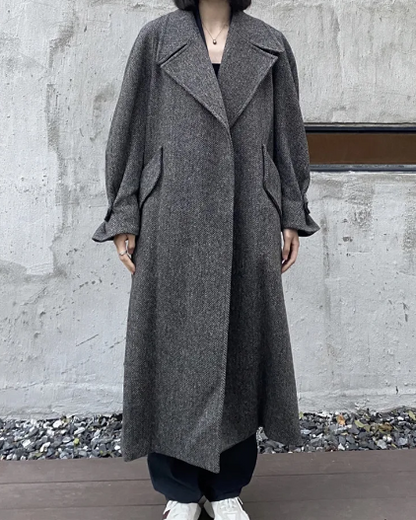 Fashion Loose Split Long Style Wool Overcoat Winter