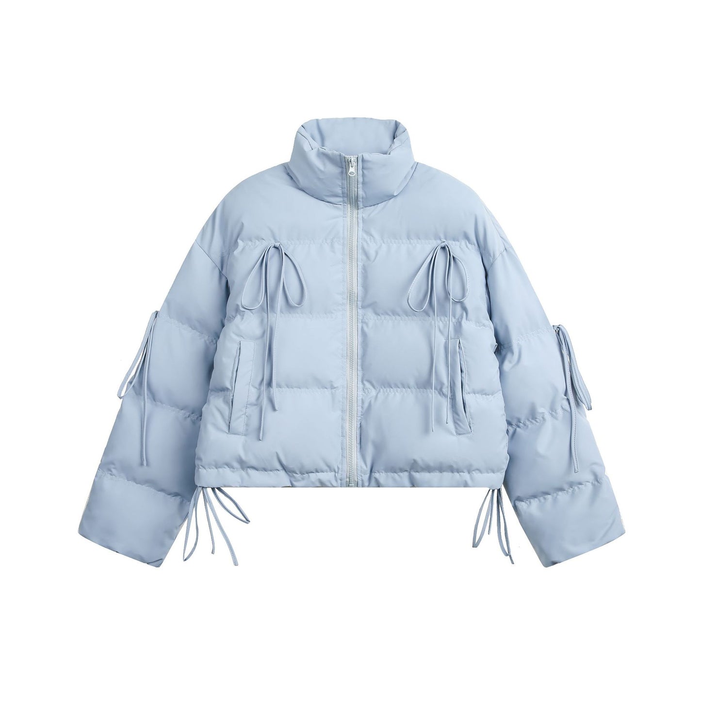 Cotton jacket with straps and tassels short cotton jacket