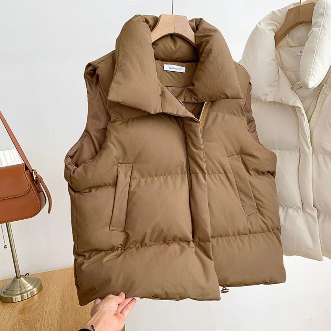 Padded Vest Solid Color Spring and Autumn Fashion