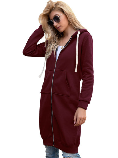 Winter new plush loose mid length jacket for women
