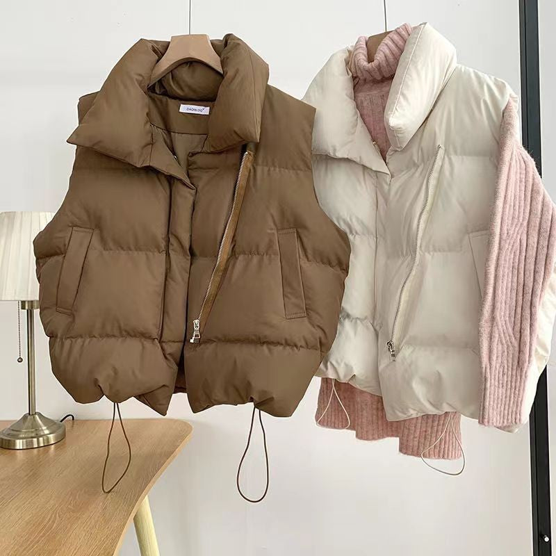 Padded Vest Solid Color Spring and Autumn Fashion