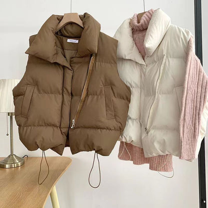 Padded Vest Solid Color Spring and Autumn Fashion