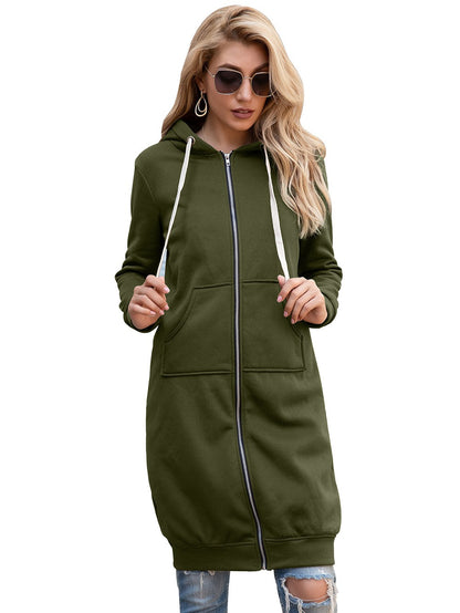 Winter new plush loose mid length jacket for women