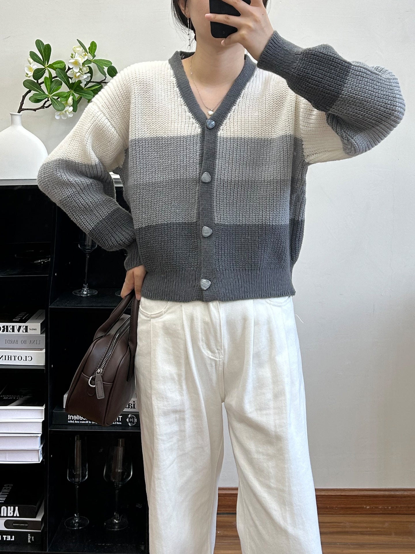 Women Loose Fit Versatile Thin Sweater Jacket