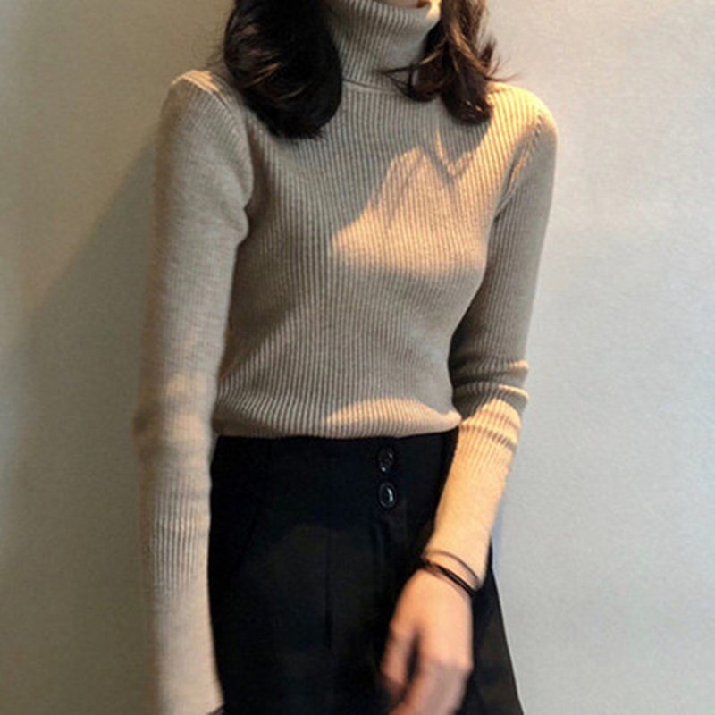 High Neck Sweater With Long Sleeve Pullover Top