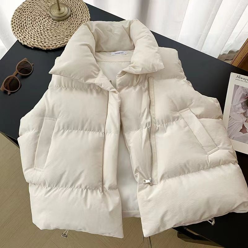 Padded Vest Solid Color Spring and Autumn Fashion