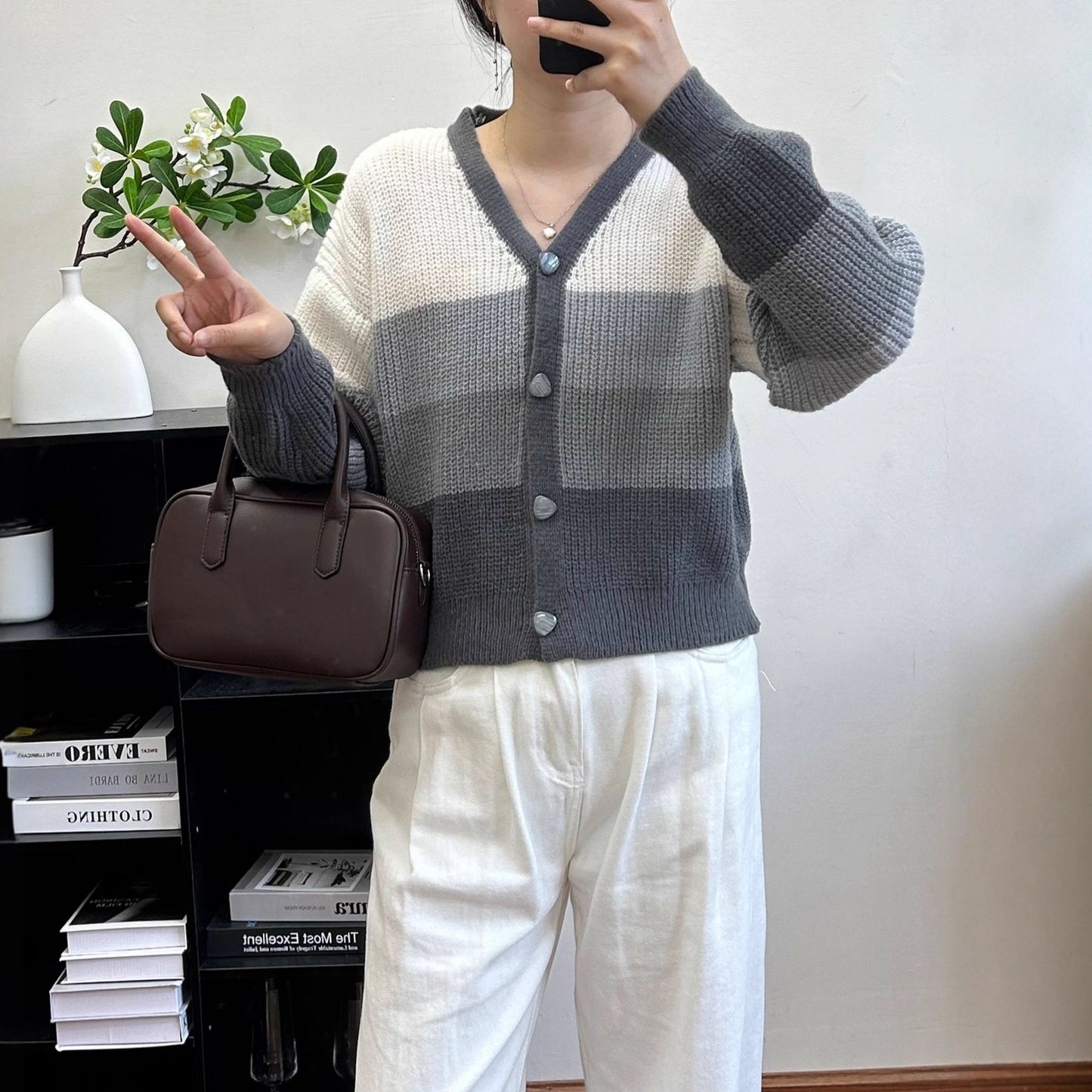 Women Loose Fit Versatile Thin Sweater Jacket