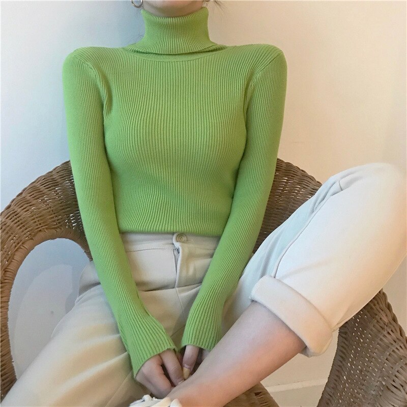High Neck Sweater With Long Sleeve Pullover Top